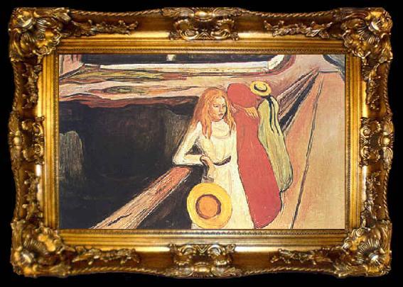 framed  Edvard Munch Girl on a Bridge, ta009-2